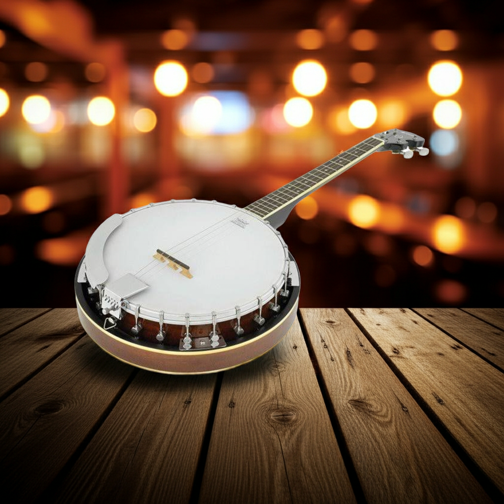 BJ Series Banjo - 4-string - Mahogany Closed Black