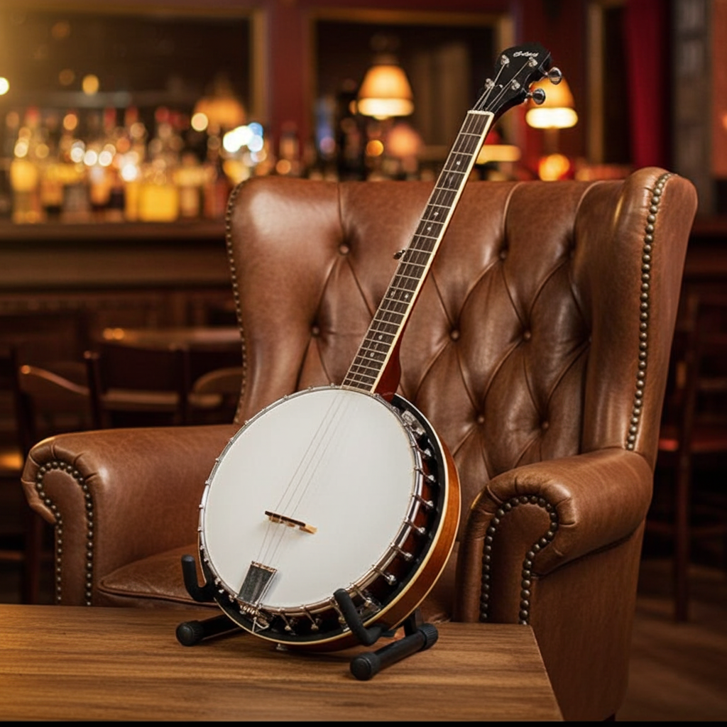 BJ Series Banjo - 4-string - Mahogany Closed Black
