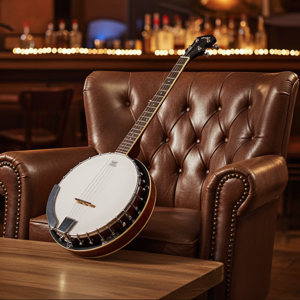 BJ Series Banjo - 4-string - Mahogany Closed Black