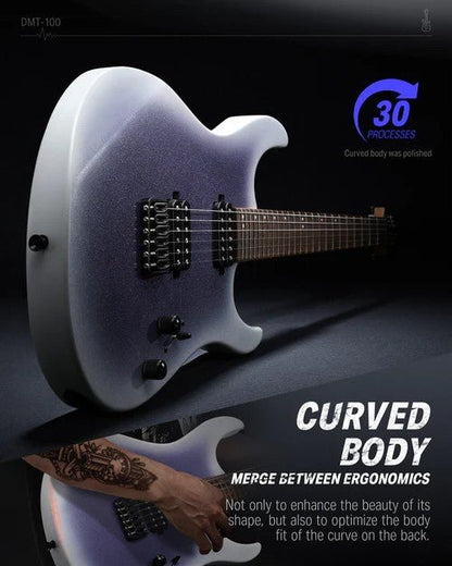 Donner DMT - 100 39 Inch Solid Body Metal Rock Electric Guitar Beginner Kit - Rhythmic - Cadence