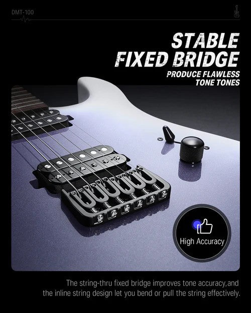 Donner DMT - 100 39 Inch Solid Body Metal Rock Electric Guitar Beginner Kit - Rhythmic - Cadence