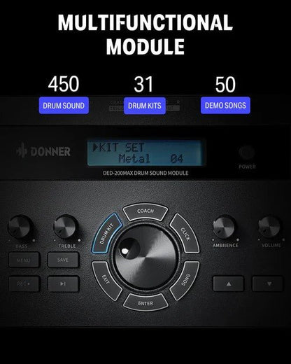 Donner DED - 200 MAX Electronic Drum Kit - Rhythmic - Cadence