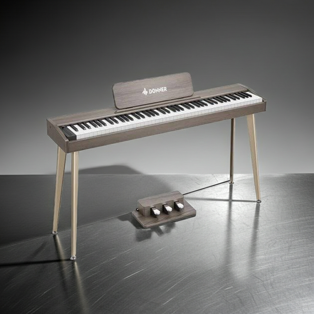 Donner DDP-60 88-Key Semi-Weighted Upright Keyboard Piano Grey