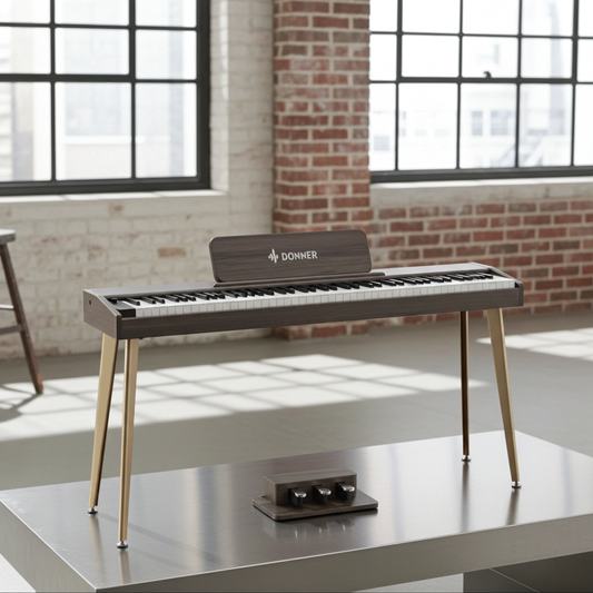 Donner DDP-60 88-Key Semi-Weighted Upright Keyboard Piano Grey