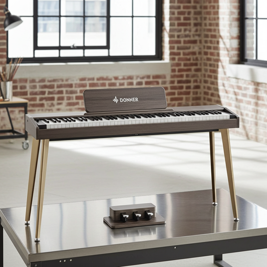 Donner DDP-60 88-Key Semi-Weighted Upright Keyboard Piano Grey