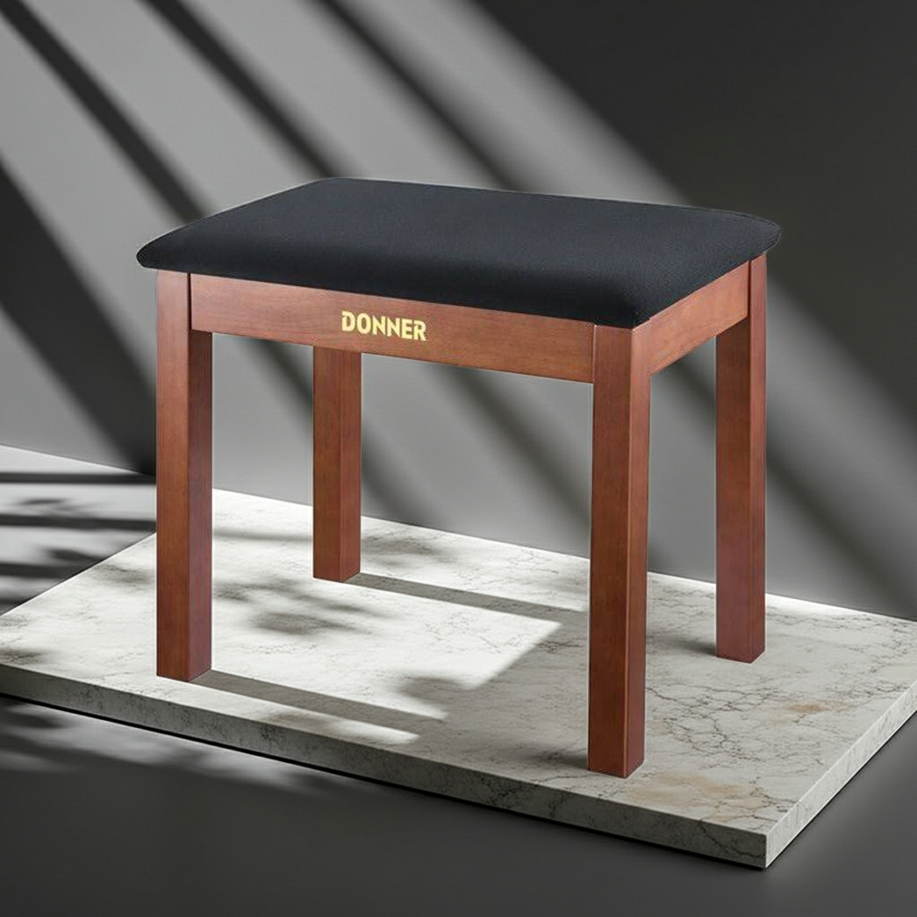 Donner DKB-10 Keyboard Bench with Storage, Brown