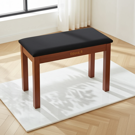 Donner DKB-10 Keyboard Bench with Storage, Brown
