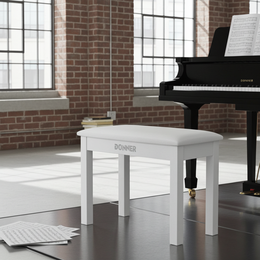 Donner DKB-10 Piano Bench with Storage White