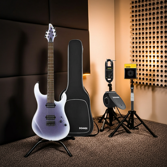 Donner DMT-100 39 Inch Solid Body Metal Rock Electric Guitar Beginner Kit
