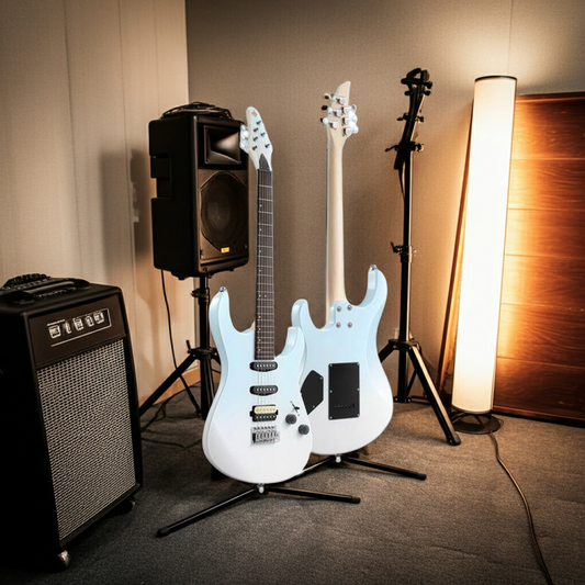 Donner DMT-66 Electric Guitar with Ceramic Single-Coil - Blue White Gradient