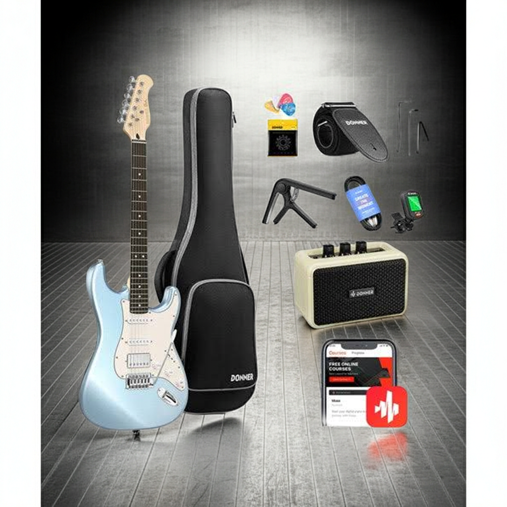 Donner DST-152 ST Electric Guitar Kit - Blue