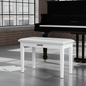 Donner Duet Piano Bench Stool with Storage White and Padded Cushion