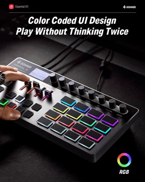 Donner Essential D1 Performance Beat Machine Drum Machine - Rhythmic - Cadence