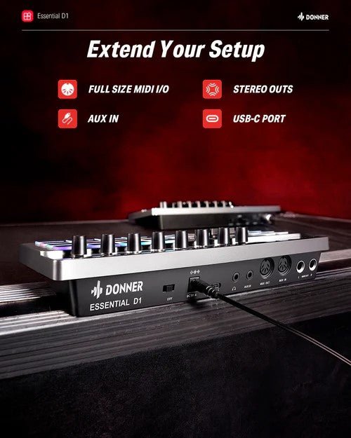 Donner Essential D1 Performance Beat Machine Drum Machine - Rhythmic - Cadence