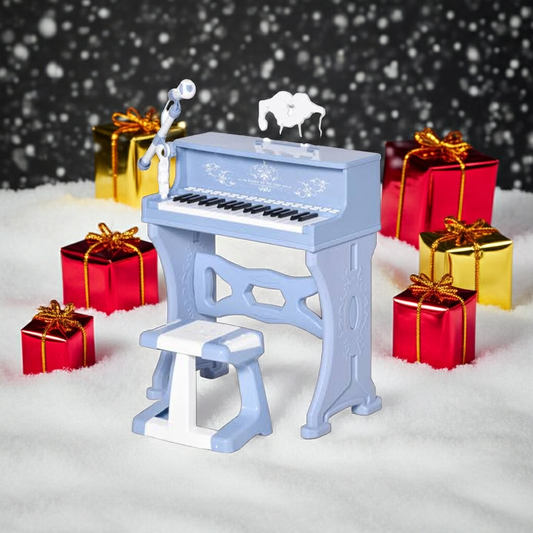 HOMCOM 37 Key Keyboard Battery Piano Kids Microphone Stool Educational Game