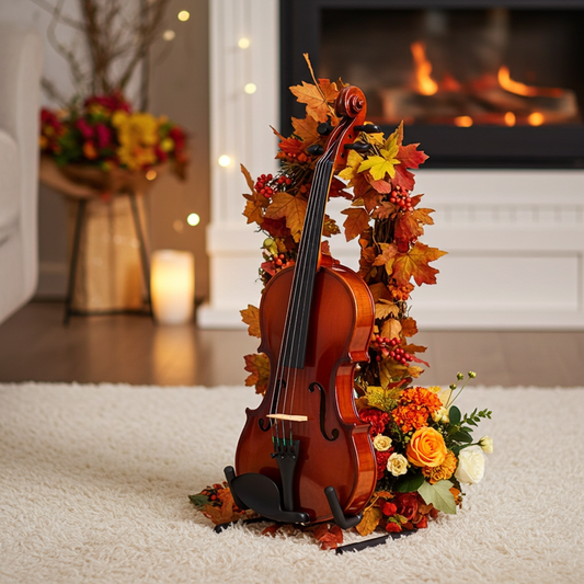 New 1/4 Acoustic Violin Case Bow Rosin Natural