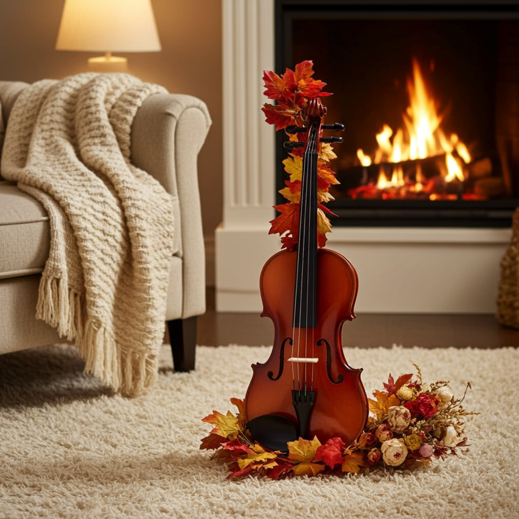 New 4/4 Acoustic Violin Case Bow Rosin Natural