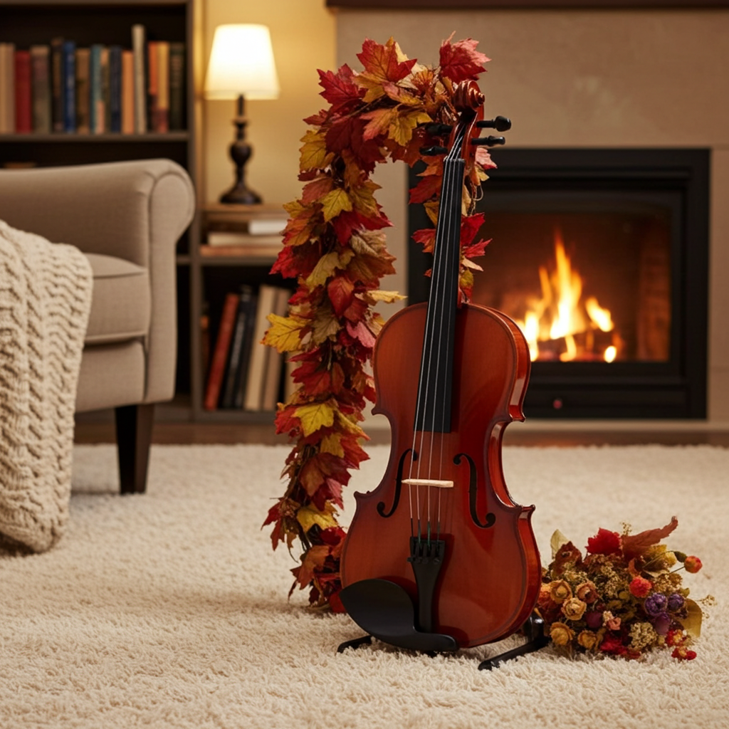 New 4/4 Acoustic Violin Case Bow Rosin Natural