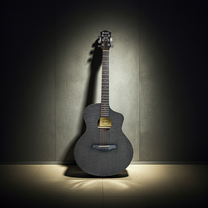 Nomad Series Electro-Acoustic Guitar - Black Quilted Maple