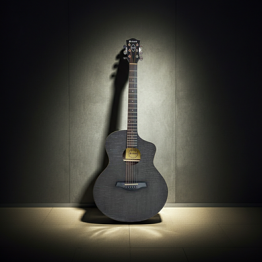 Nomad Series Electro-Acoustic Guitar - Black Quilted Maple