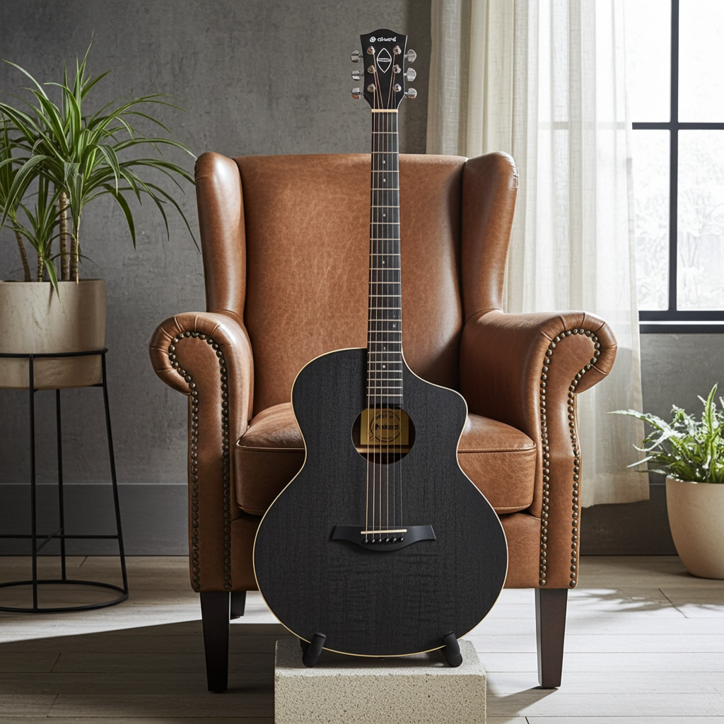 Nomad Series Electro-Acoustic Guitar - Black Quilted Maple
