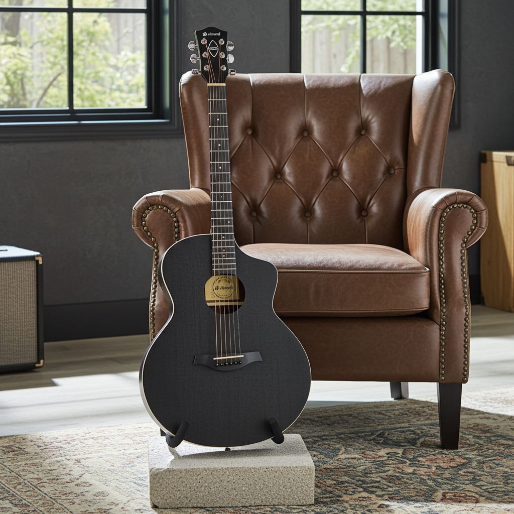 Nomad Series Electro-Acoustic Guitar - Black Quilted Maple