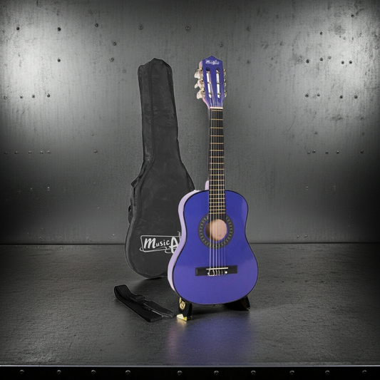 PDT Music Alley 30 Inch Classical Junior Acoustic Guitar with Bag & Lessons - Blue