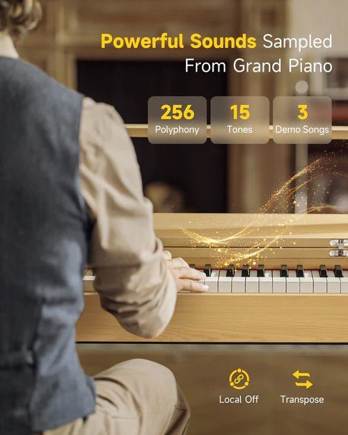 Donner OURA R300 88 - key Home Digital Piano Light Wood - Rhythmic - Cadence