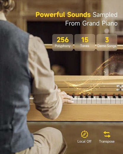 Donner OURA R300 88 - key Home Digital Piano Light Wood - Rhythmic - Cadence