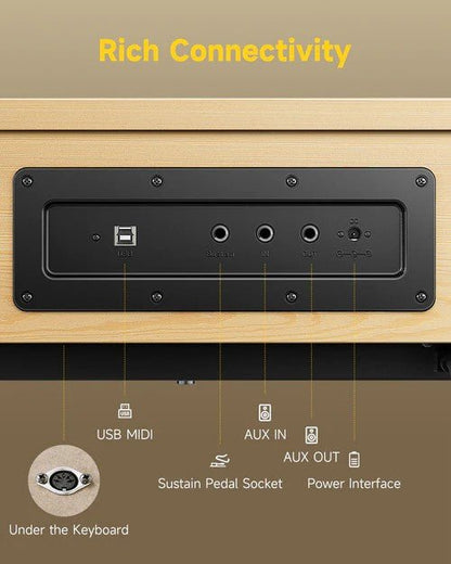 Donner OURA R300 88 - key Home Digital Piano Light Wood - Rhythmic - Cadence