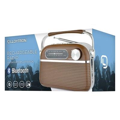 Lloytron Bluetooth Rechargeable Radio Vintage - N6403WD - Rhythmic - Cadence