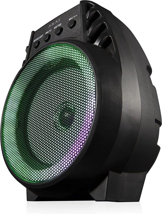 Akai A58168 Vibes 4 Inch LED Party Speaker, Bluetooth Connectivity, Wireless & Portable, 5W, Black - Rhythmic - Cadence