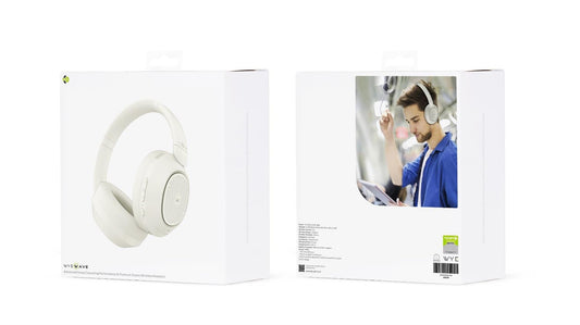 WYEWAVE Advanced Noise Cancelling Premium Sound Wireless Headsets - Beige - Rhythmic - Cadence