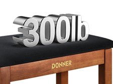 Donner DKB - 10 Keyboard Bench with Storage, Brown - Rhythmic - Cadence