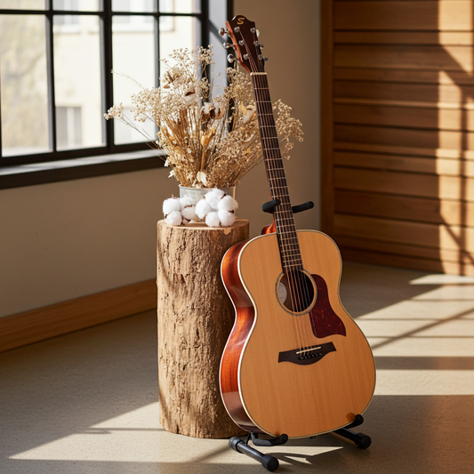 Sevinia Solid Top Series Electro-Acoustic Guitar - OM Cedar Rosewood