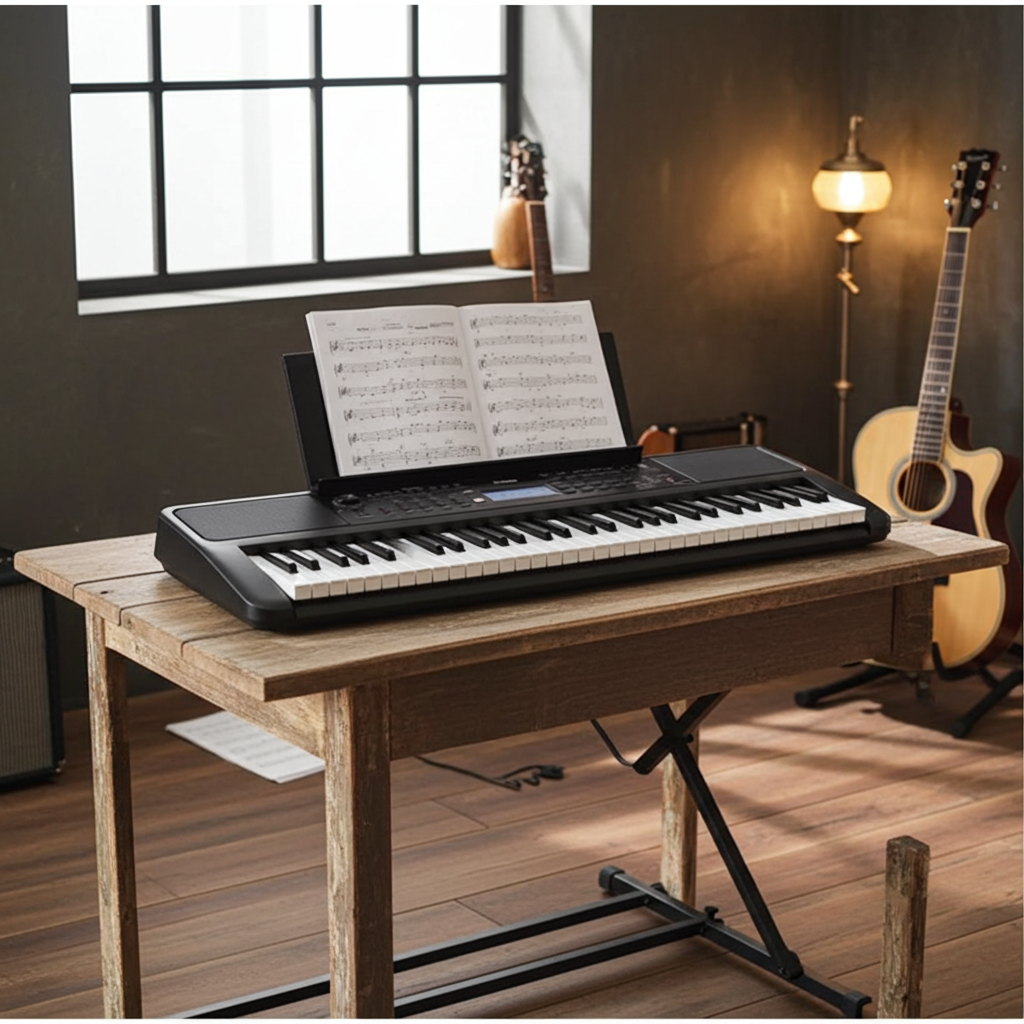 Yamaha PSR -E383 Keyboard Black including stand