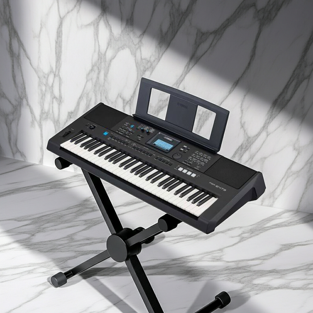 Yamaha PSR-E473 Keyboard Black & Stand