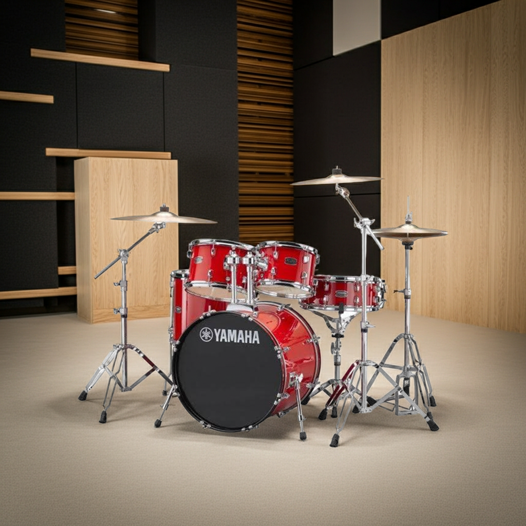 Yamaha Rydeen Drum Kit With 22" Kick Drum & Cymbals - Hot Red