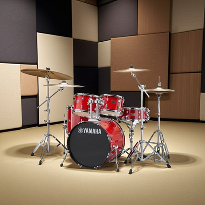 Yamaha Rydeen Drum Kit With 22" Kick Drum & Cymbals - Hot Red