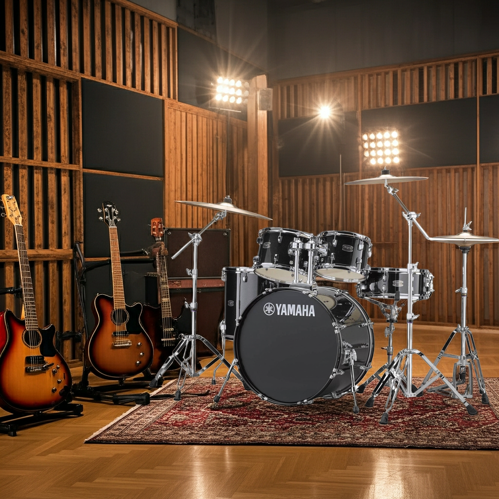 Yamaha Rydeen Drum Kit With 22" Kick Drum & Cymbals - Black Glitter