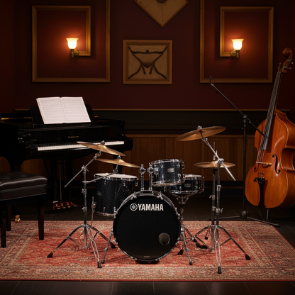 Yamaha Rydeen Drum Kit With 22" Kick Drum & Cymbals - Black Glitter