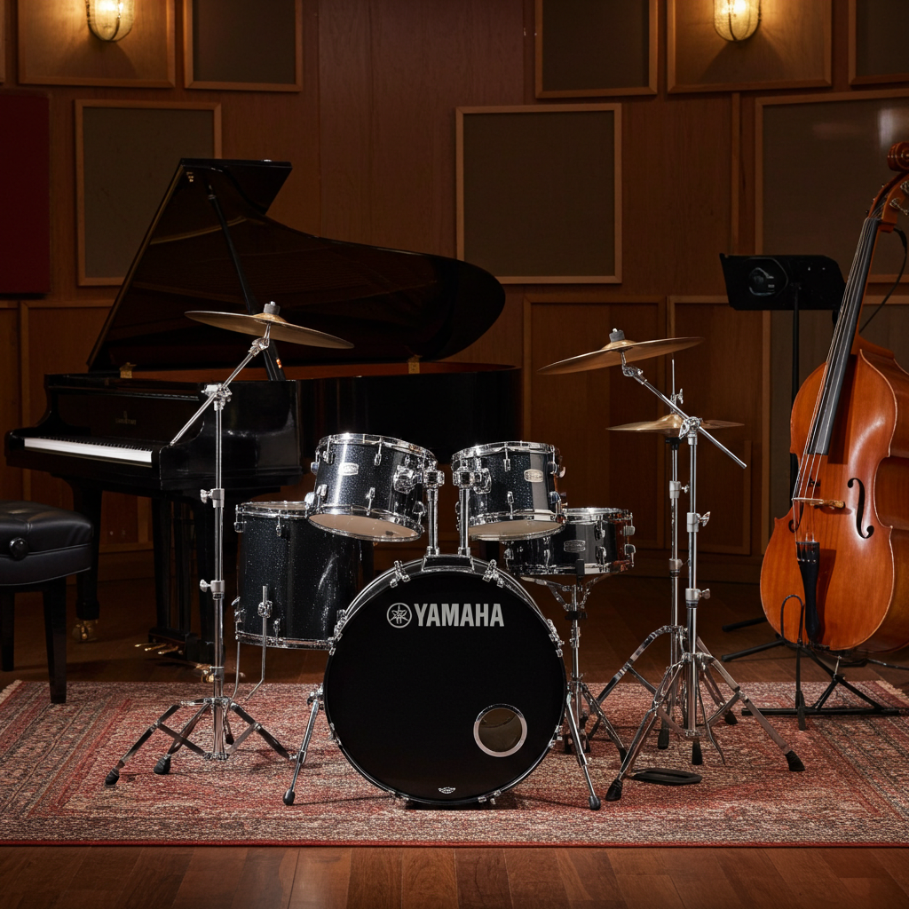 Yamaha Rydeen Drum Kit With 22" Kick Drum & Cymbals - Black Glitter