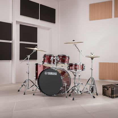Yamaha Rydeen Drum Kit With 22" Kick Drum & Cymbals - Burgundy Glitter