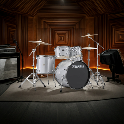 Yamaha Rydeen Drum Kit With 22" Kick Drum & Cymbals - Silver Glitter