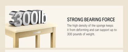 Donner Light Wood Colour Piano Bench with High - Density Suede Cushion - Rhythmic - Cadence