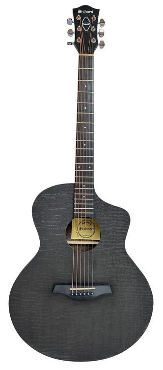 Nomad Series Electro - Acoustic Guitar - Black Quilted Maple - Rhythmic - Cadence