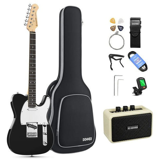 Donner DTL - 100 Electric Guitar Kit – 39” Tele - Style, Poplar Body, S - S Pickups, Gig Bag - Rhythmic - Cadence