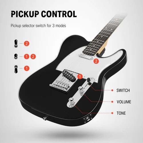 Donner DTL - 100 Electric Guitar Kit – 39” Tele - Style, Poplar Body, S - S Pickups, Gig Bag - Rhythmic - Cadence