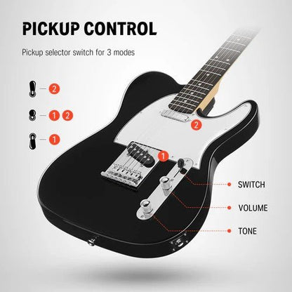 Donner DTL - 100 Electric Guitar Kit – 39” Tele - Style, Poplar Body, S - S Pickups, Gig Bag - Rhythmic - Cadence