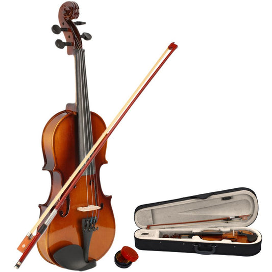 New 1/2 Acoustic Violin Case Bow Rosin Natural - Rhythmic - Cadence
